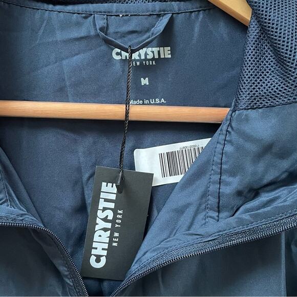 Chrystie NYC OG Logo Windbreaker Jacket in Navy Blue & Yellow Men's Medium $125 - Picture 8 of 10